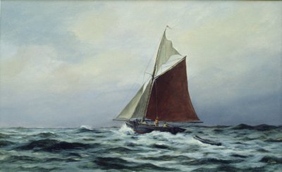 Making sail after a blow, 1983 by Vic Trevett